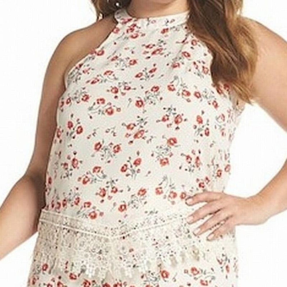 Glamorous Curve Floral Halter Neck Tank Top Sz 18